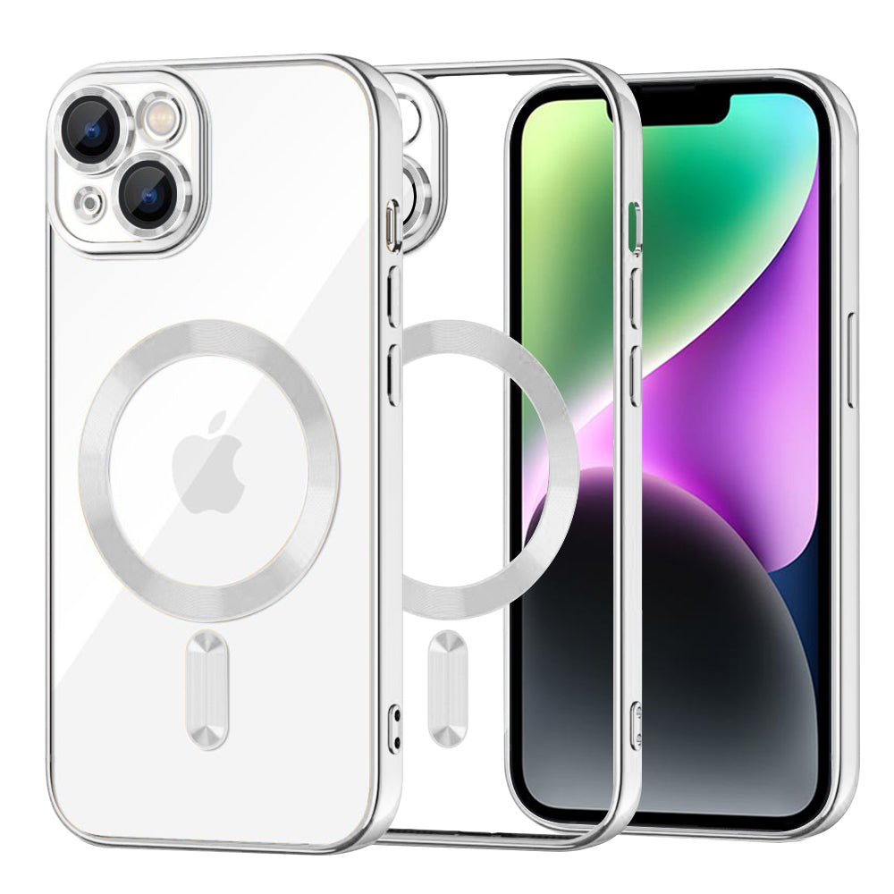 MagSafe-etui til Apple iPhone 14, Techsuit, Luxury Crystal, Sølv