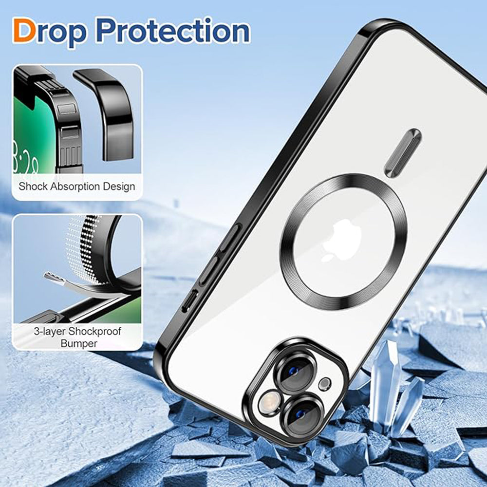 MagSafe-etui til Apple iPhone 14, Techsuit, Luxury Crystal, Sort