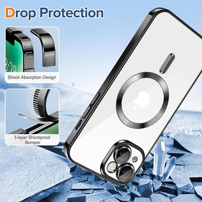 MagSafe-etui til Apple iPhone 14, Techsuit, Luxury Crystal, Sort