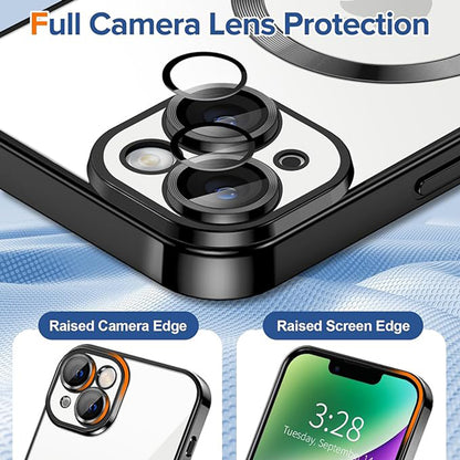 MagSafe-etui til Apple iPhone 14, Techsuit, Luxury Crystal, Sort