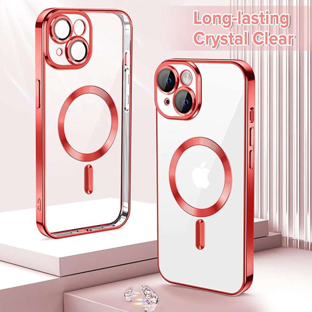MagSafe-etui til Apple iPhone 14, Techsuit, Luxury Crystal, Rød