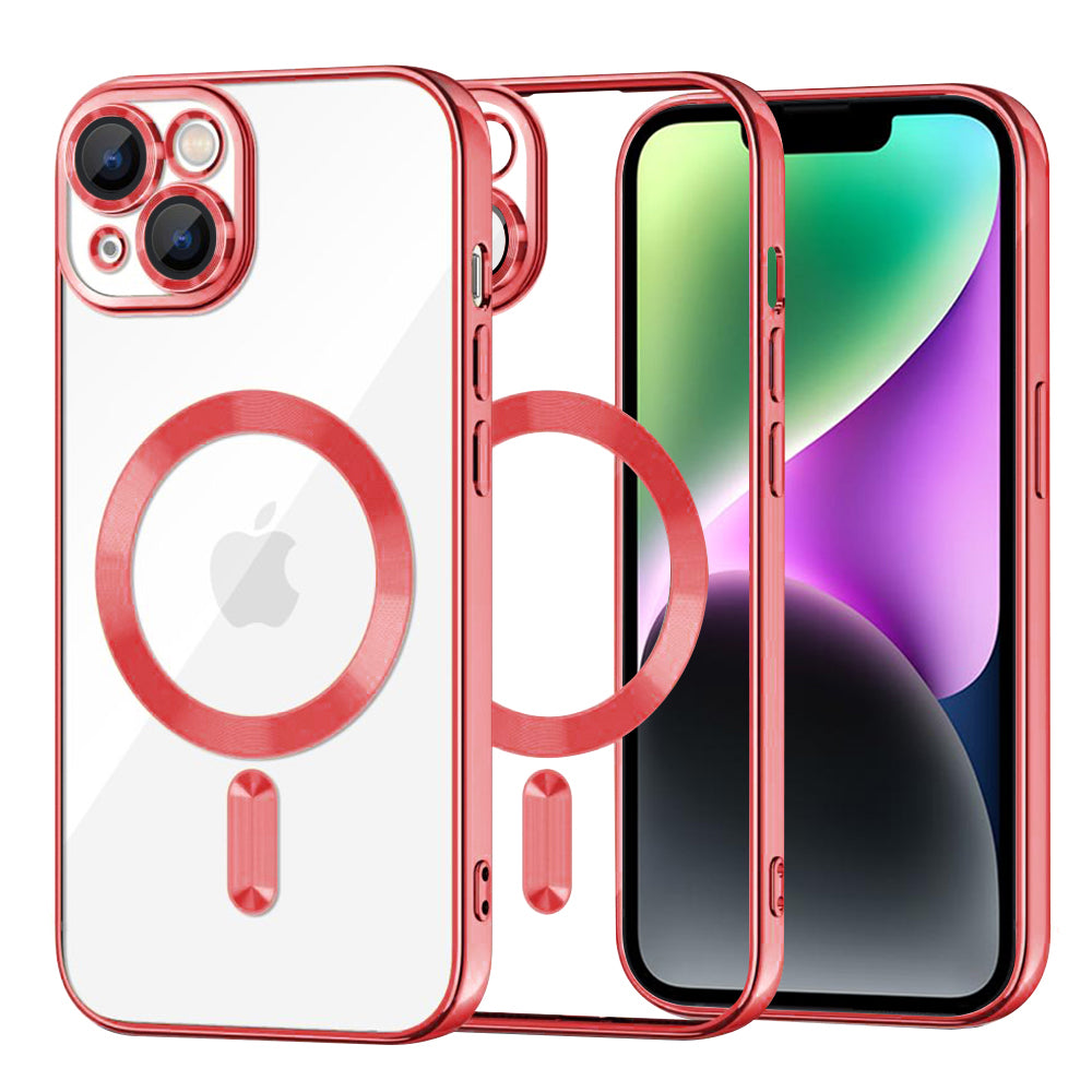 MagSafe-etui til Apple iPhone 14, Techsuit, Luxury Crystal, Rød
