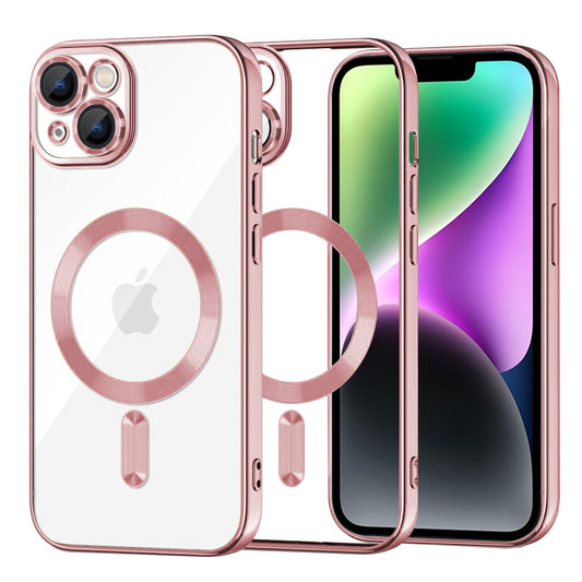 MagSafe-etui til Apple iPhone 14, Techsuit, Luxury Crystal, Pink