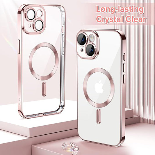 MagSafe-etui til Apple iPhone 14, Techsuit, Luxury Crystal, Pink