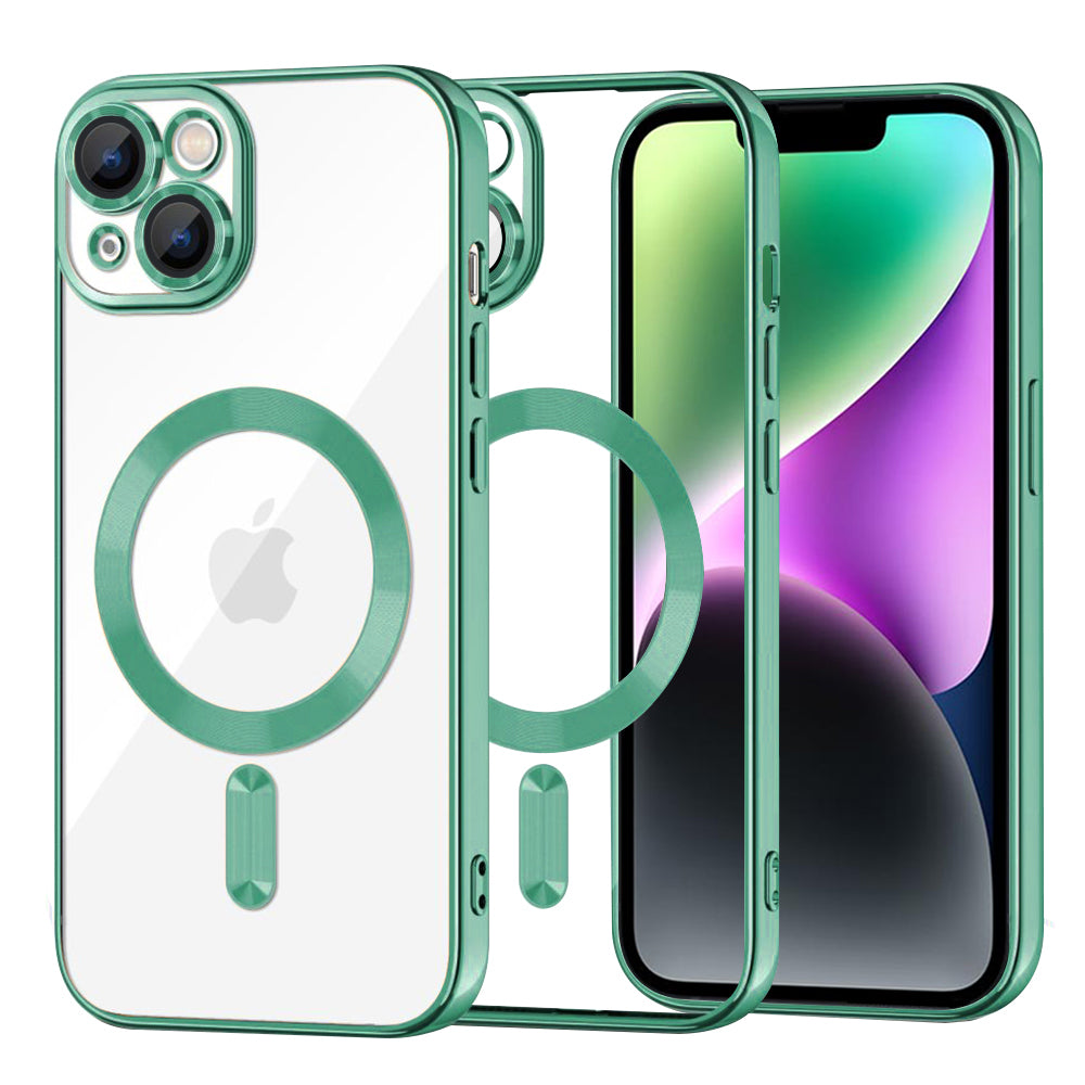 MagSafe-etui til Apple iPhone 14, Techsuit, Luxury Crystal, Lysegrøn