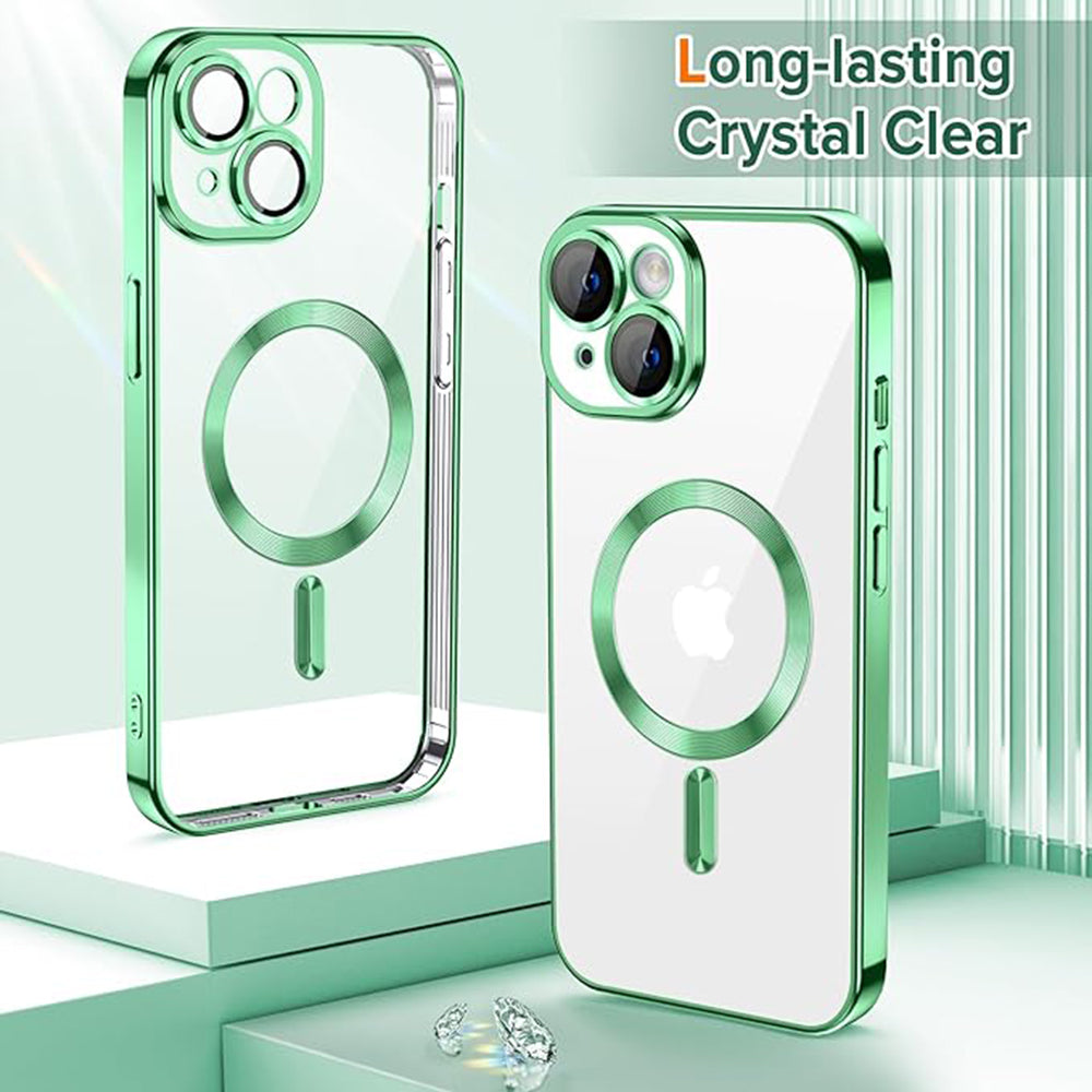 MagSafe-etui til Apple iPhone 14, Techsuit, Luxury Crystal, Lysegrøn