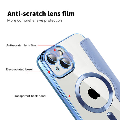 MagSafe-etui til Apple iPhone 14, Techsuit, SmartMag Book, Blå