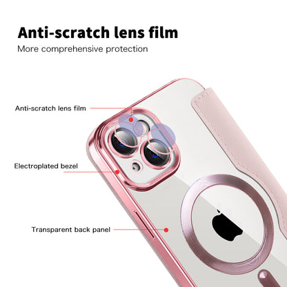 MagSafe-etui til Apple iPhone 14, Techsuit, SmartMag Book, Lyserød