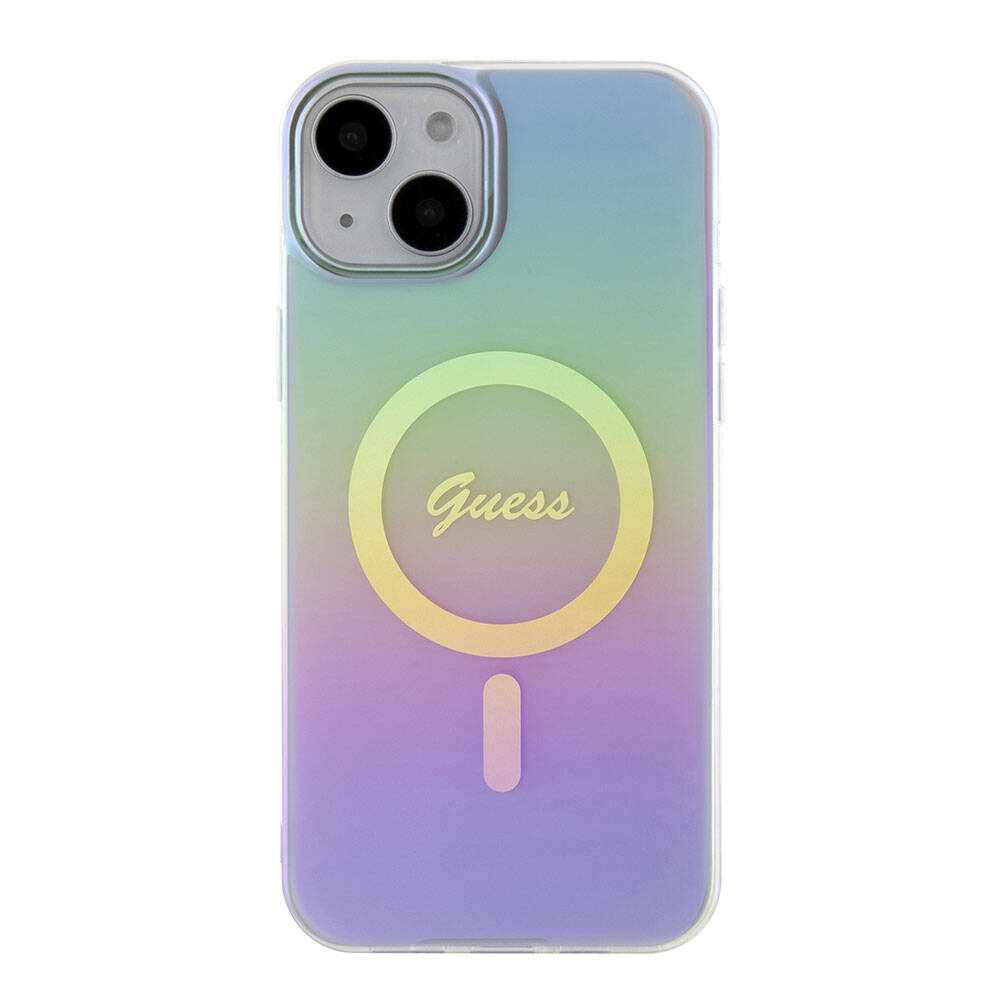 MagSafe Case for Apple iPhone 15, Guess, IML Iridescent, Purple