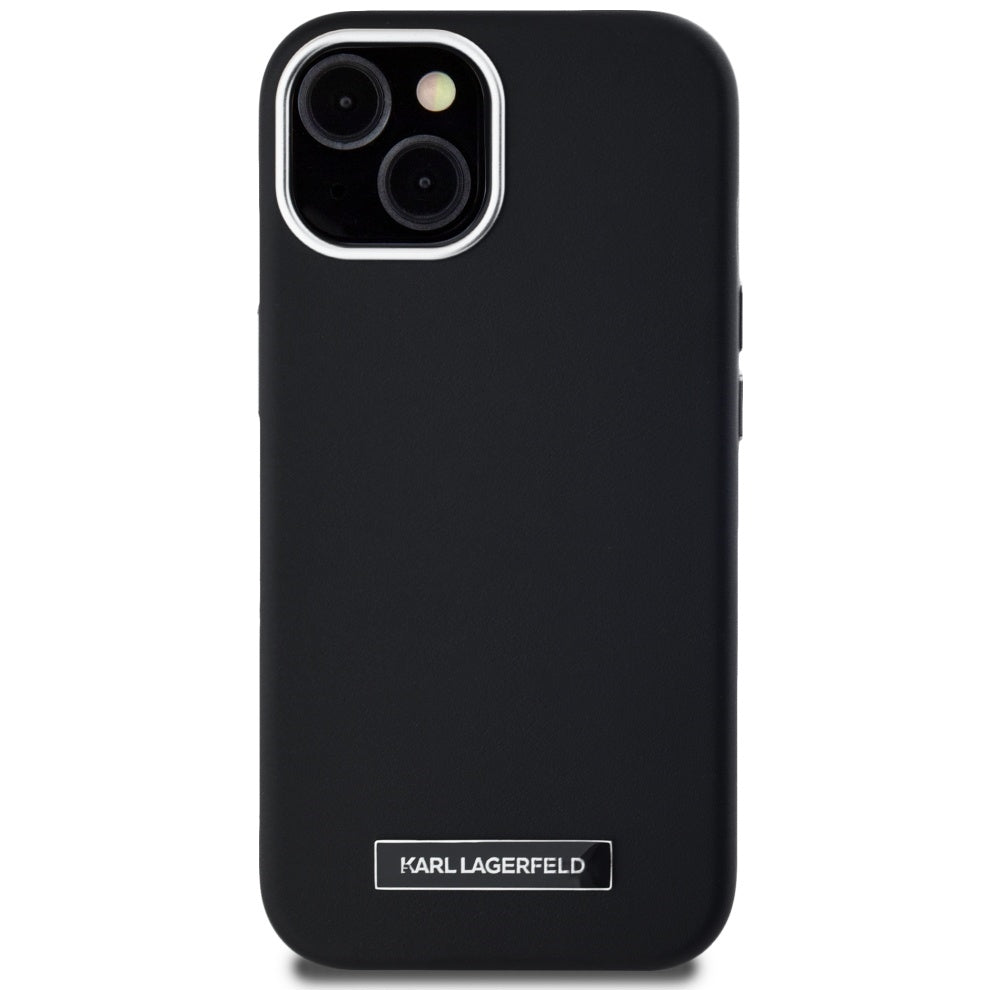 MagSafe cover til Apple iPhone 15, Karl Lagerfeld, FW Metal Plate, Sort