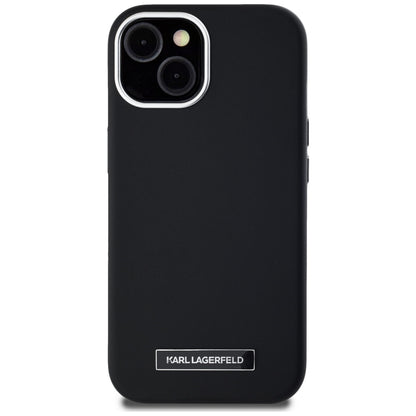 MagSafe cover til Apple iPhone 15, Karl Lagerfeld, FW Metal Plate, Sort