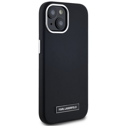 MagSafe cover til Apple iPhone 15, Karl Lagerfeld, FW Metal Plate, Sort