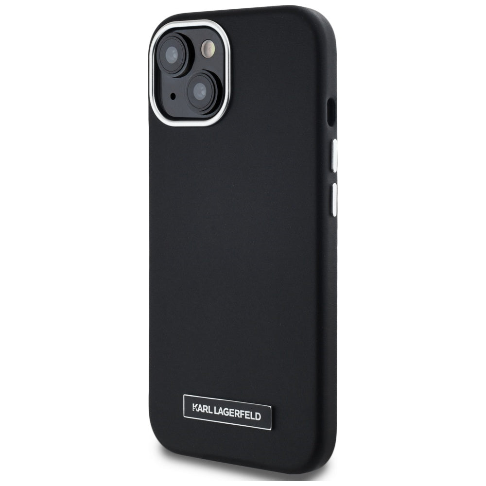 MagSafe cover til Apple iPhone 15, Karl Lagerfeld, FW Metal Plate, Sort