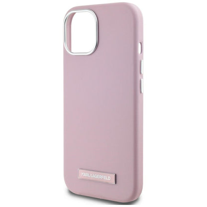 MagSafe cover til Apple iPhone 15, Karl Lagerfeld, FW Metal Plate, Pink