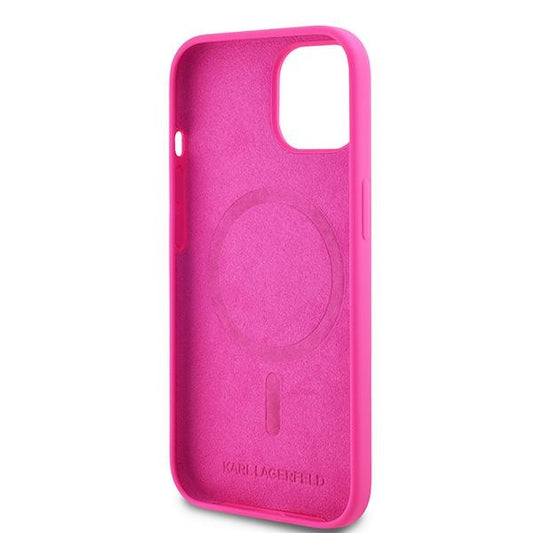MagSafe cover til Apple iPhone 15, Karl Lagerfeld, Silicone Choupette's Head, Fuchsia