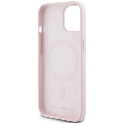 MagSafe cover til Apple iPhone 15, Karl Lagerfeld, Silicone Karl & Choupette, Pink
