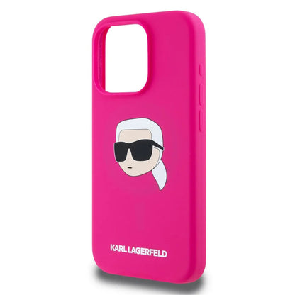 MagSafe cover til Apple iPhone 15, Karl Lagerfeld, Silicone Karl's Head, Fuchsia
