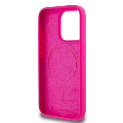 MagSafe cover til Apple iPhone 15, Karl Lagerfeld, Silicone Karl's Head, Fuchsia