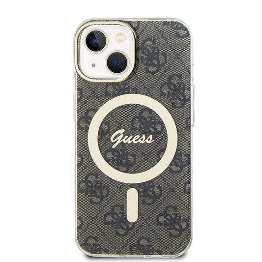 MagSafe cover til Apple iPhone 15 Plus, Guess, IML 4G, Brun