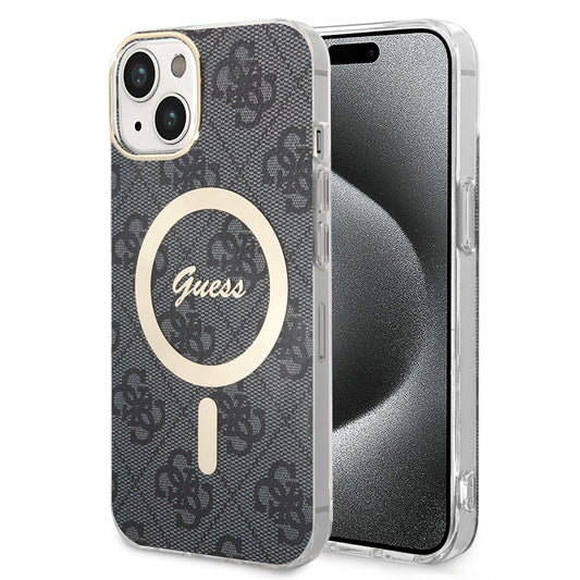 MagSafe cover til Apple iPhone 15 Plus, Guess, IML 4G, Sort