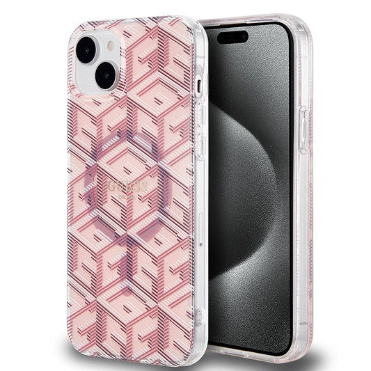 MagSafe cover til Apple iPhone 15 Plus, Guess, IML Gcube, Pink