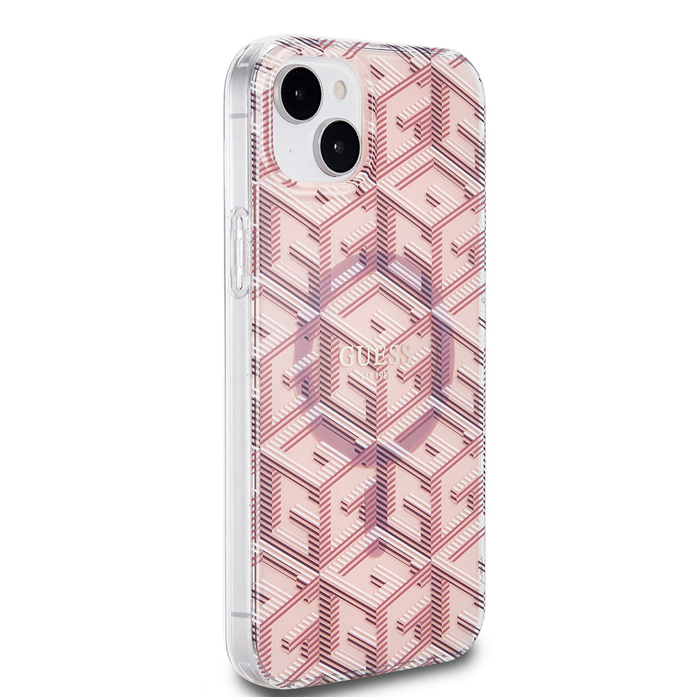 MagSafe cover til Apple iPhone 15 Plus, Guess, IML Gcube, Pink