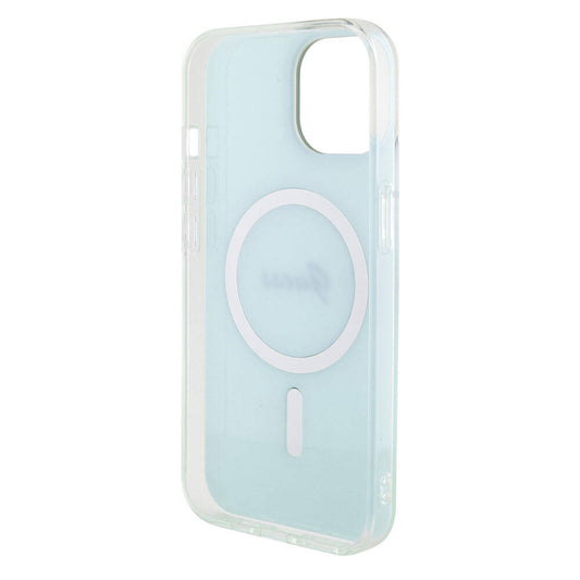 MagSafe cover til Apple iPhone 15 Plus, Guess, IML Iridescent, Turkis