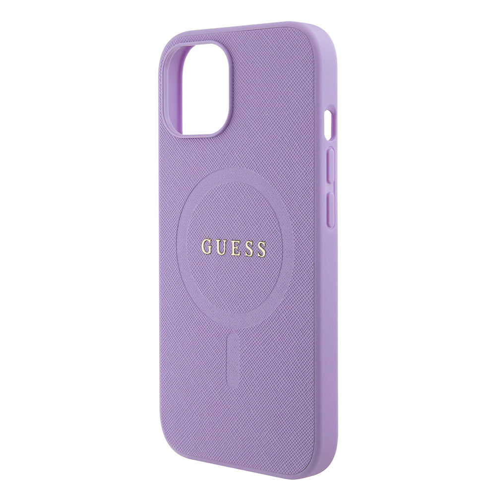 MagSafe cover til Apple iPhone 15 Plus, Guess, Saffiano, Lilla