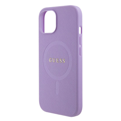 MagSafe cover til Apple iPhone 15 Plus, Guess, Saffiano, Lilla