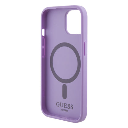 MagSafe cover til Apple iPhone 15 Plus, Guess, Saffiano, Lilla