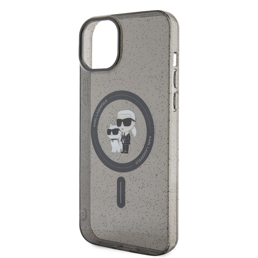 MagSafe cover til Apple iPhone 15 Plus, Karl Lagerfeld, Glitter, Sort