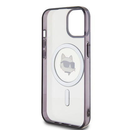 MagSafe cover til Apple iPhone 15 Plus, Karl Lagerfeld, IML Choupette's Head, Transparent