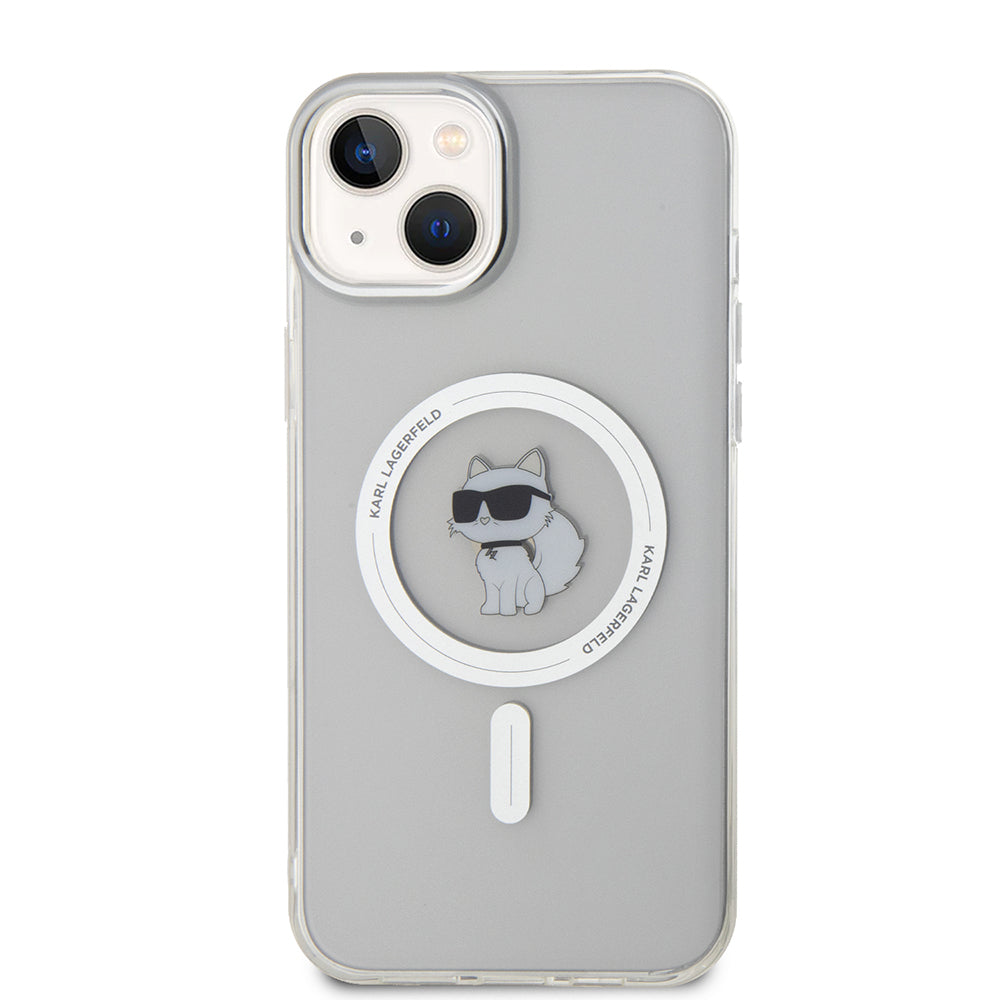 MagSafe Case for Apple iPhone 15 Plus / 14 Plus, Karl Lagerfeld, IML Choupette, Transparent