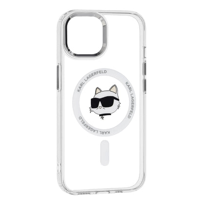 MagSafe cover til Apple iPhone 15 Plus, Karl Lagerfeld, IML Metal Choupette's Head, Hvid