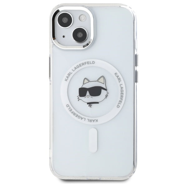 MagSafe cover til Apple iPhone 15 Plus, Karl Lagerfeld, IML Metal Choupette's Head, Hvid