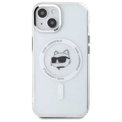 MagSafe cover til Apple iPhone 15 Plus, Karl Lagerfeld, IML Metal Choupette's Head, Hvid