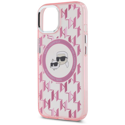 MagSafe cover til Apple iPhone 15 Plus, Karl Lagerfeld, IML Monogram Karl & Choupette's Heads, Pink