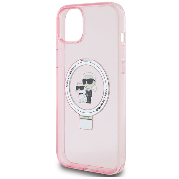 MagSafe cover til Apple iPhone 15 Plus, Karl Lagerfeld, Ring Stand Karl & Choupette, Pink