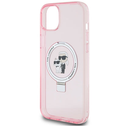MagSafe cover til Apple iPhone 15 Plus, Karl Lagerfeld, Ring Stand Karl & Choupette, Pink