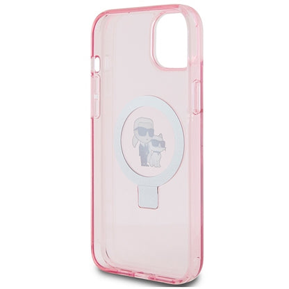 MagSafe cover til Apple iPhone 15 Plus, Karl Lagerfeld, Ring Stand Karl & Choupette, Pink