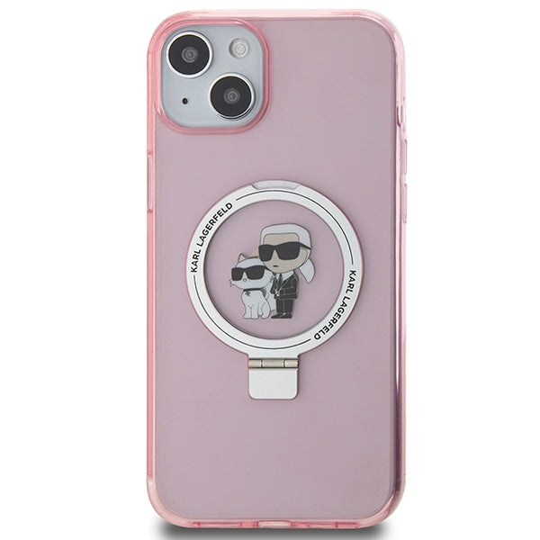 MagSafe cover til Apple iPhone 15 Plus, Karl Lagerfeld, Ring Stand Karl & Choupette, Pink