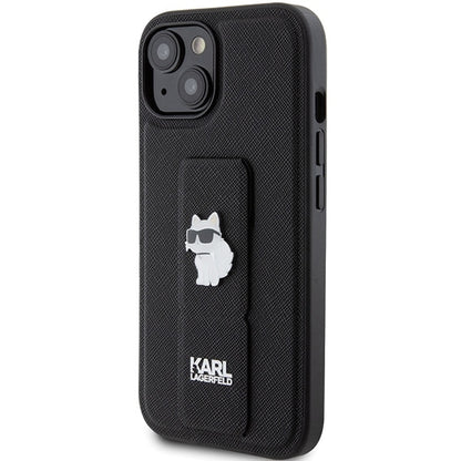 MagSafe cover til Apple iPhone 15 Plus, Karl Lagerfeld, Saffiano Gripstand Choupette, Sort