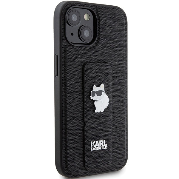 MagSafe cover til Apple iPhone 15 Plus, Karl Lagerfeld, Saffiano Gripstand Choupette, Sort