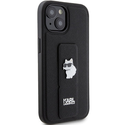 MagSafe cover til Apple iPhone 15 Plus, Karl Lagerfeld, Saffiano Gripstand Choupette, Sort