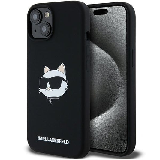 MagSafe cover til Apple iPhone 15 Plus, Karl Lagerfeld, Silicone Choupette's Head, Sort