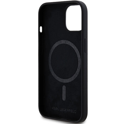 MagSafe Case for Apple iPhone 15 Plus, Karl Lagerfeld, Silicone Choupette's Head, Black