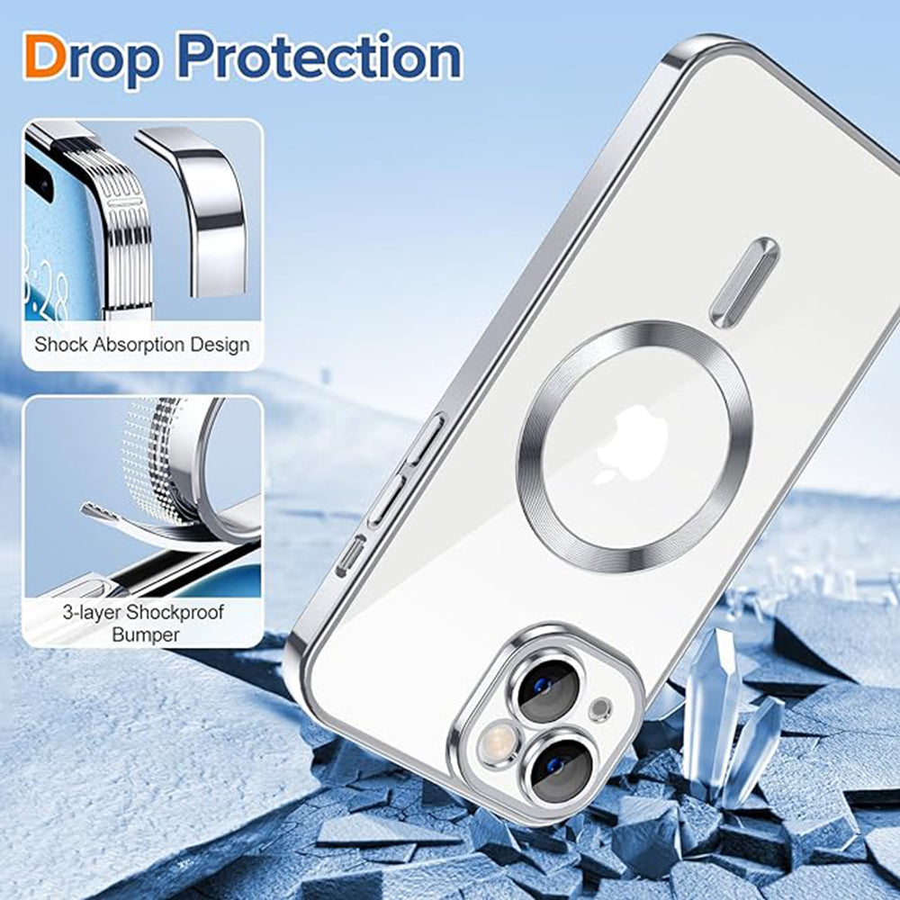 MagSafe-etui til Apple iPhone 15 Plus, Techsuit, Luxury Crystal, Sort