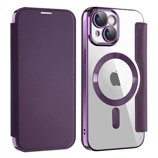 MagSafe-etui til Apple iPhone 15 Plus, Techsuit, SmartMag Book, Lilla