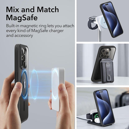 MagSafe-etui til Apple iPhone 15 Pro, ESR, Classic Hybrid, Sort Transparent