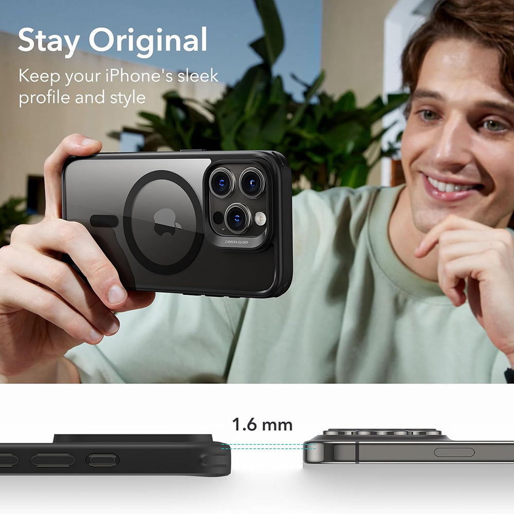 MagSafe-etui til Apple iPhone 15 Pro, ESR, Classic Hybrid, Sort Transparent